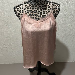 Dusty Rose color tank top to wear alone or under blazers has adjustable straps